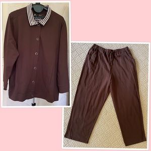 Track Suit 2 piece chocolate brown leisure suit
